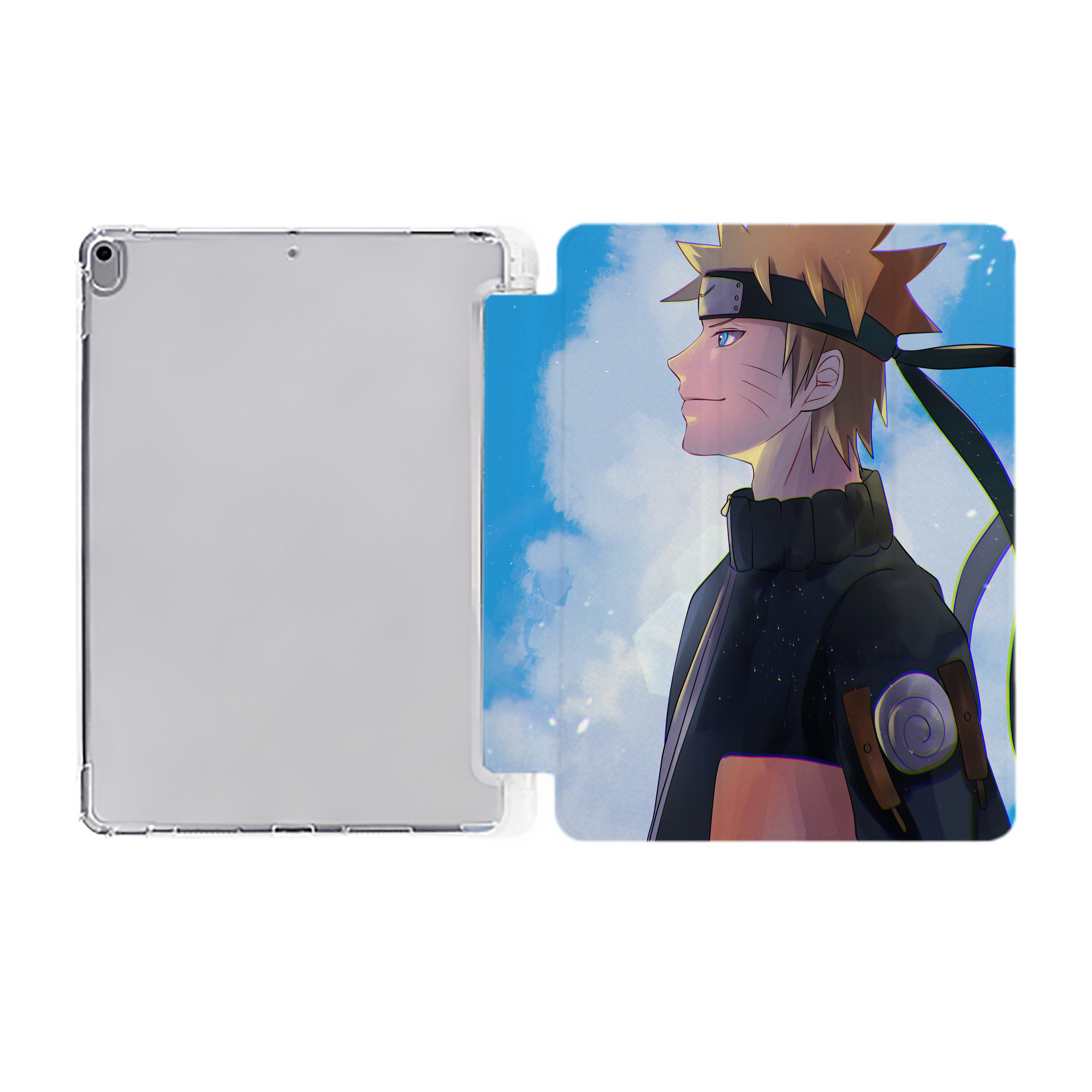 （画像用） NARUTO -ナルト- NARUTO -ナルト- 疾風伝 IPad ケース ペン収納付き 三つ折りスタンド PUレザー×シリコン 対応機種9.5/10.5/10.9インチ